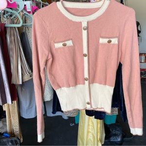 Crop sweater (faux cardigan)